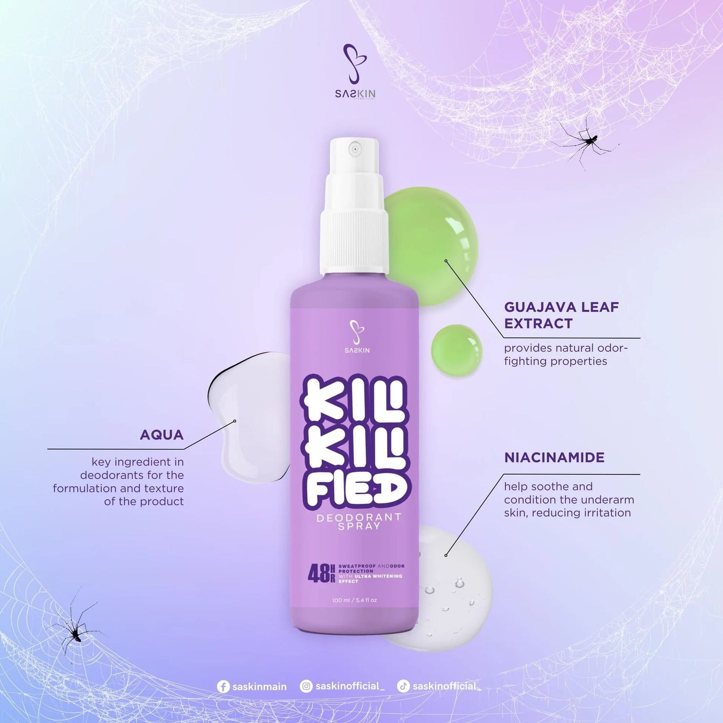 Saskin Kili Kili Fied Deodorant Spray 60 ml