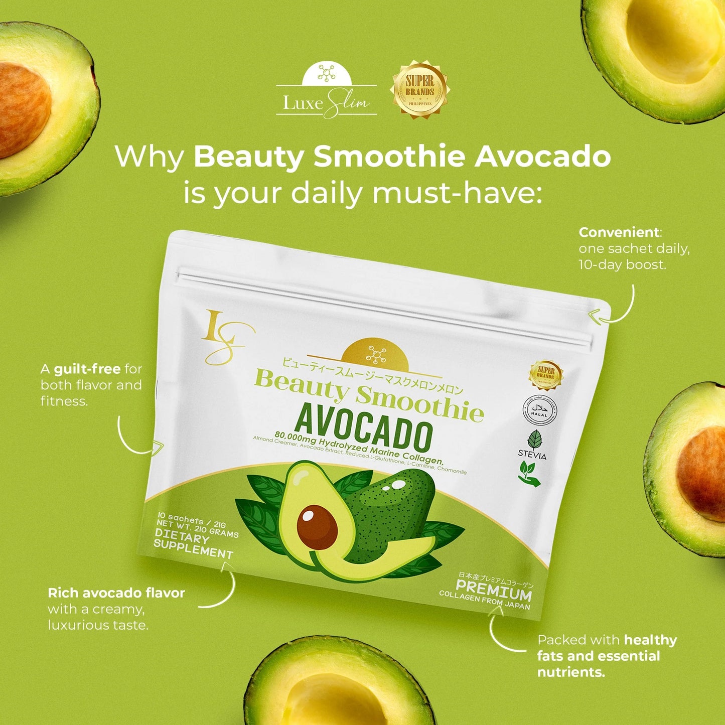 Luxe Slim Beauty Smoothie Avocado 10s