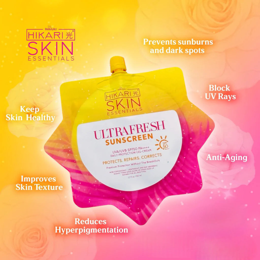 Beauty&U Hikari Skin Essentials Ultrawhite Sunscreen SPF50 PA++++ 50ml