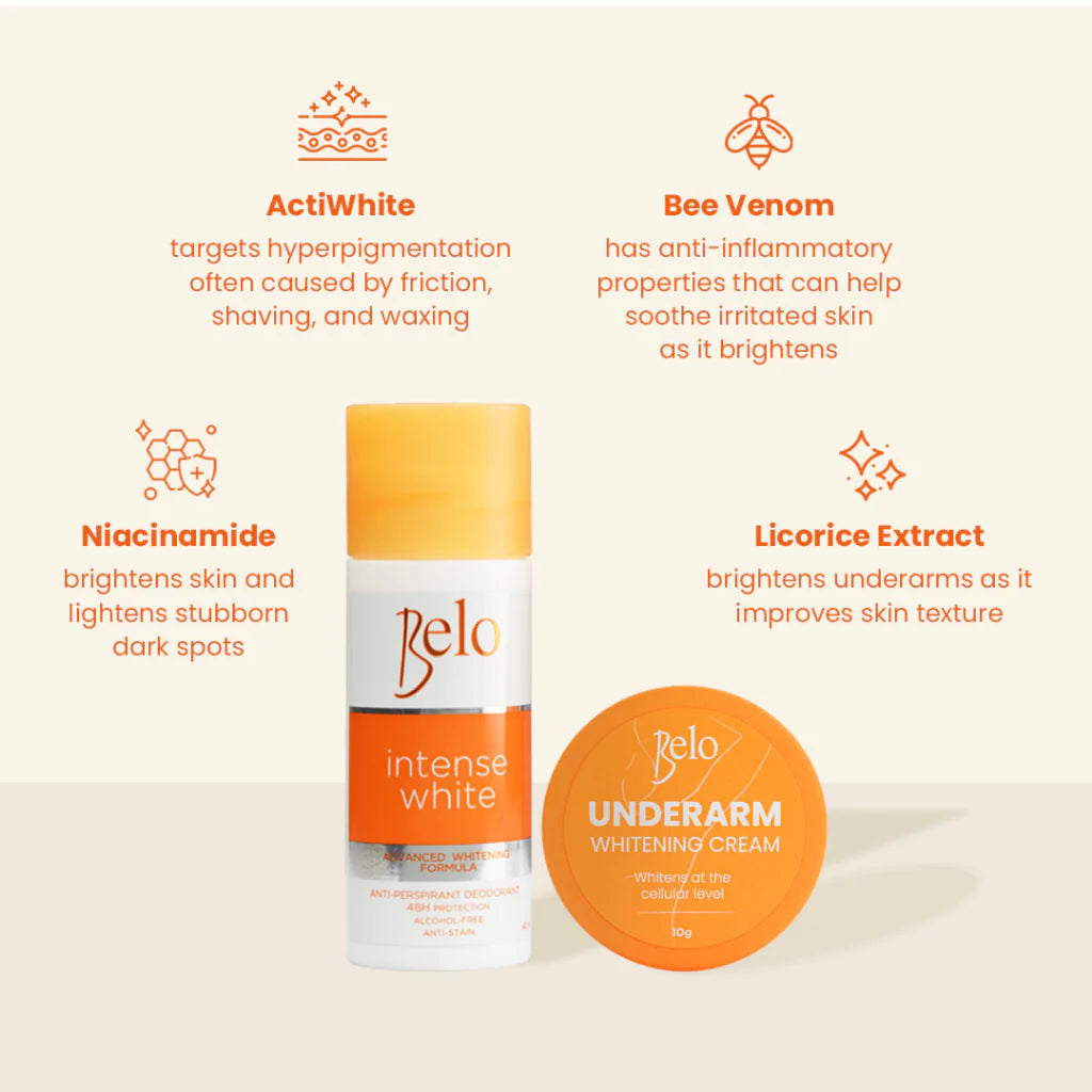 Belo Intense White Deo 40g + Belo Underarm Whitening Cream 10g