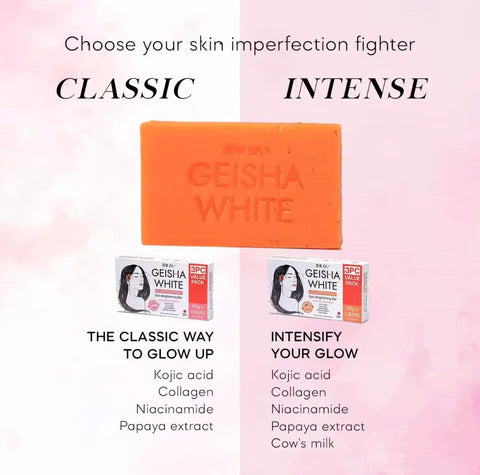 Geisha White - Scar and Blemish - Skin Brightening Bar - “INTENSE” (Orange) 65gx3