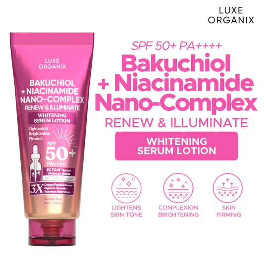 Luxe Organix Bakuchiol + Niacinamide Nano-Complex Serum Lotion SPF 50 200ml