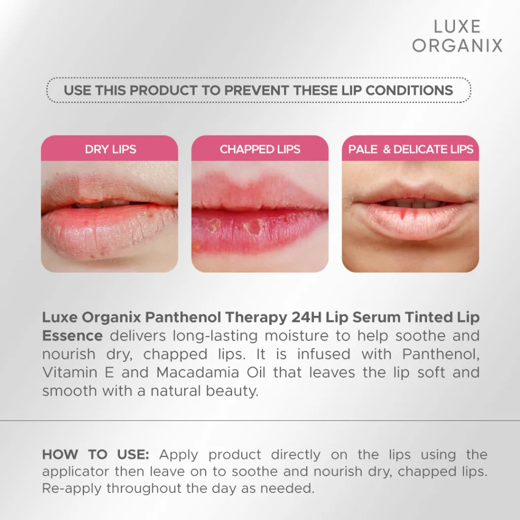Luxe Organix Panthenol Therapy 24h Lip Serum Tinted Lip Essence 10g