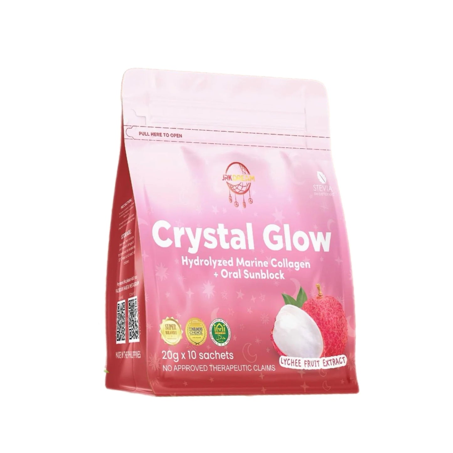 Crystal Glow Lychee Collagen & Glutathione Drink 10s (New Packaging)