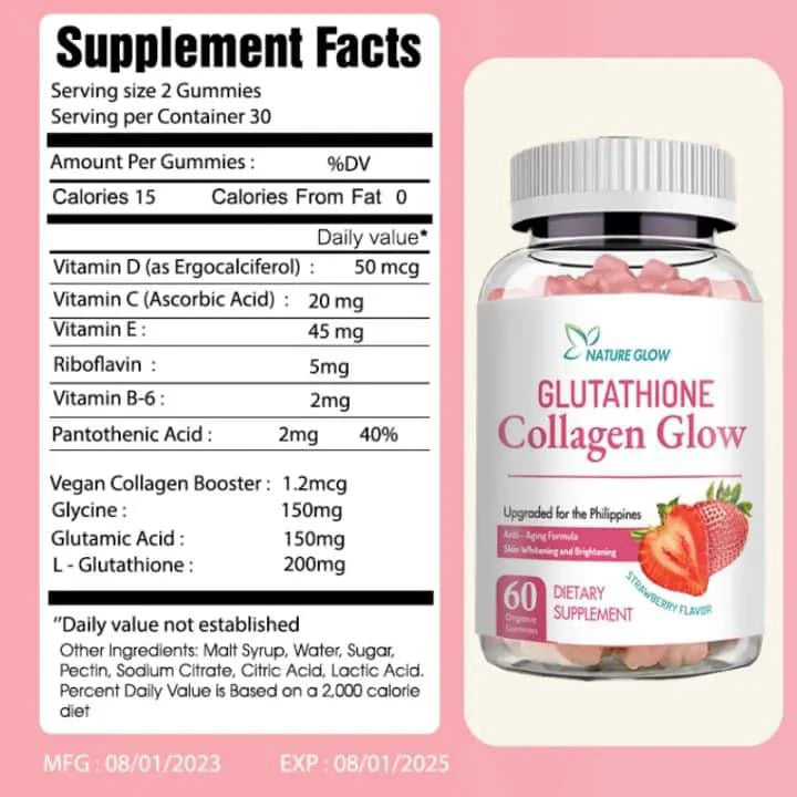 Nature Glow Glutathione Collagen Glow (Strawberry Flavor) 60s