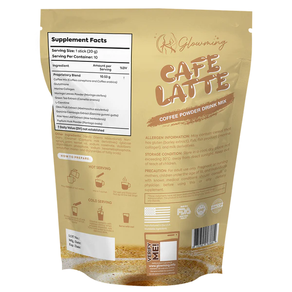 Cris Cosmetics Glowming Café Latte Coffee Powder Drink Mix
