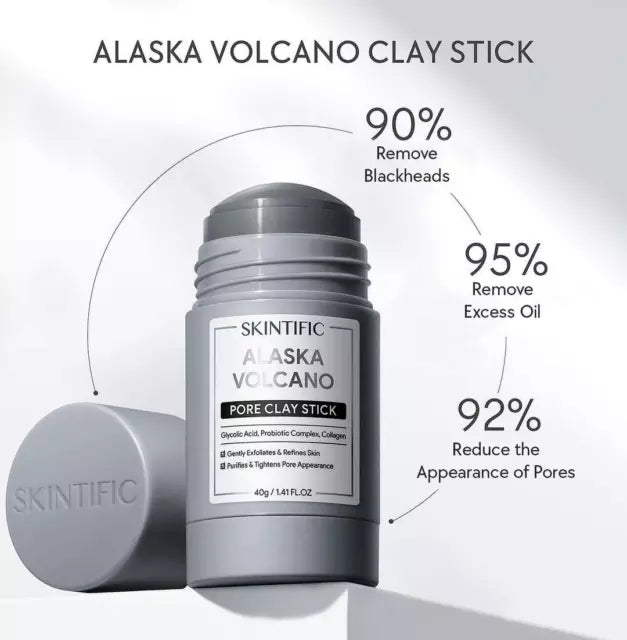 Skintific Alaska Volcano Reduce Blackheads Deep Pores Cleansing Clay Mask Stick 40g