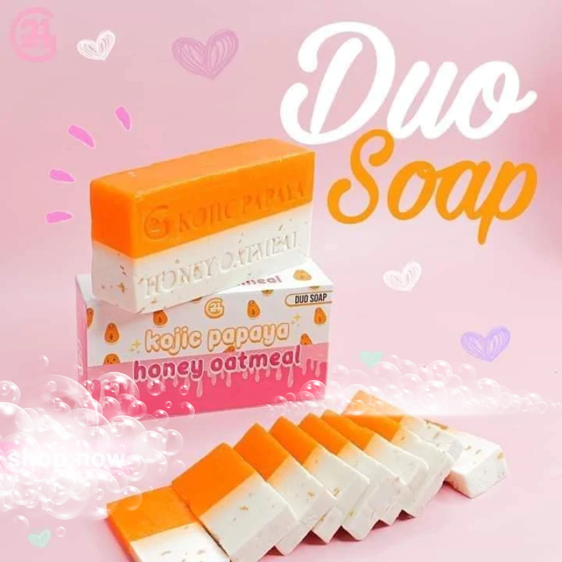 G21 Kojic Papaya + Honey Oatmeal Duo Soap